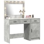 vidaXL Conjunto de 2 Cinza Concreto Mdf Espelho Mesa de Maquiagem - 899190302
