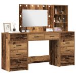 vidaXL Conjunto de 3 Madeira Velha Madeira Sólida Médio Aparador - 4006431145
