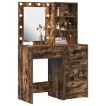 vidaXL Conjunto de 2 Carvalho Fumado Madeira Sólida Médio Highboard - 433592772