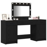 vidaXL Conjunto de 3 Carvalho Preto Madeira Engenheirada 86 Espelho - 2478489068