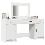 vidaXL Conjunto de 3 Branco Mdf, Vidro Compacto Mesa de Maquiagem - 179563606