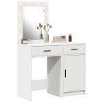 vidaXL Conjunto de 2 Branco Mdf Médio Mesa de Maquilhagem Retangular - 3707448107