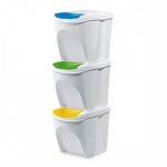 Prosperplast Ecoponto de 3 caixas lixo Branco 25L