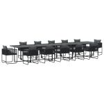 Conjunto de Jantar vidaXL Conjunto de 13 Preto Aço Revestido a Pó - 321733097