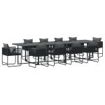 Conjunto de Jantar Ao Ar Livre vidaXL Conjunto de 11 Cinza Escuro - 1680503167