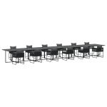 Conjunto de Jantar Ao Ar Livre vidaXL Conjunto de 13 Preto - 2059090954