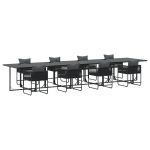 Conjunto de Jantar Externo vidaXL 4 Lugares Preto Aço Revestido a Pó - 2494913830