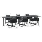 Conjunto de Mesa de Jantar vidaXL 7 Peças Preto Aço com Revestimento a Pó - 3820121520