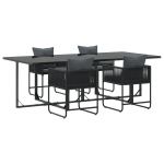 Conjunto de Mesa de Jantar vidaXL Conjunto de 5 Cinza Escuro - 2111240211