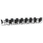 Conjunto de Jantar Ao Ar Livre vidaXL Conjunto de 17 Cinza Textilene - 181520517