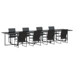 Conjunto de Jantar Ao Ar Livre vidaXL Conjunto de 9 Preto - 4257519848