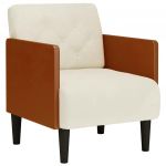 vidaXL Poltrona com Apoio de Braços 55 cm Veludo Creme - 4081695415