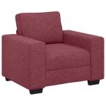 vidaXL Poltrona 60 cm Tecido Vermelho Tinto - 1982897172