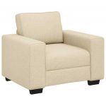 vidaXL Poltrona 60 cm Tecido Cor Creme - 2415805515