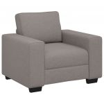 vidaXL Poltrona Tecido 60 cm Cinzento-acastanhado - 4177097949
