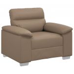 vidaXL Poltrona 60 cm Couro Artificial Cappuccino - 1126786585