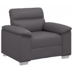 vidaXL Poltrona 60 cm Couro Artificial Cinzento - 1424613226