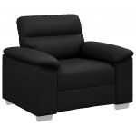 vidaXL Poltrona Couro Artificial 60 cm Preto - 875452047