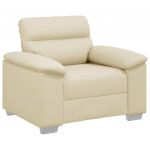 vidaXL Poltrona 60 cm Couro Artificial Creme - 3294020347