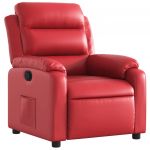 vidaXL Poltrona Reclinável Couro Artificial Vermelho - 3661007385