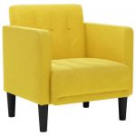 vidaXL Poltrona com Apoio de Braços 53 cm Veludo Amarelo - 687588653