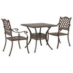 vidaXL Conjunto de Bistrô de Jardim vidaXL com 3 Peças em Alumínio Fundido Bronze - 3713871321