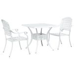 vidaXL Conjunto de Bistro de Jardim 3 Peças vidaXL Branco em Alumínio Fundido - 3274430593
