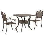 vidaXL Conjunto de Bistrô de Jardim 3 Peças vidaXL em Alumínio Fundido Bronze - 2081610290