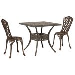 vidaXL Conjunto de Bistrô de Jardim 3 Peças vidaXL em Alumínio Fundido Bronze - 1925796352