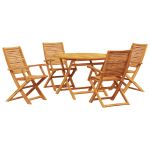 vidaXL Conjunto de Jantar de Jardim de 5 Peças em Madeira Sólida de Acácia - 748578359