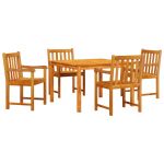 vidaXL Conjunto de Jantar de Jardim de 5 Peças em Madeira Sólida de Acácia - 3650081941