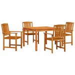vidaXL Conjunto de Jantar de Jardim com 5 Peças em Madeira Sólida de Acácia - 3962817059