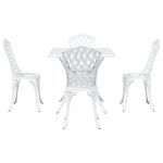 vidaXL Conjunto de Jantar de Jardim de 5 Peças em Alumínio Fundido Branco - 1650732906