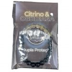 Pulseira Citrino e Obsidiana Negra 8mm
