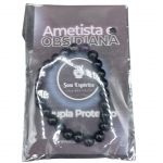 Pulseira Ametista e Obsidiana Negra 8mm