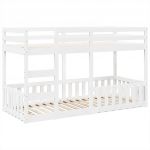 vidaXL Beliche 90x200 cm Madeira de Pinho Maciça Branco - 3343824249