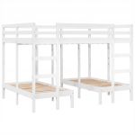 vidaXL Beliche Triplo 140x200/70x140 cm Madeira de Pinho Maciça Branco - 1461063877