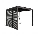 Sweeek Pérgola Bioclimática 3x3m de Alumínio Lâminas Orientáveis V2 + 3 Persianas Triomphe 3x3m V2 + Acessórios Antracite 301x301x250 cm