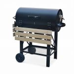 Sweeek Barbecue Americano com Fumador a Carvão Serge Preto 114x35x79 cm