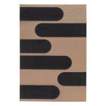 Tapete Sweeek Bege para Interior/exterior com Padrão Geométrico Preto Anton 230x160x1 cm