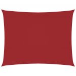 vidaXL Para-sol Estilo Vela Tecido Oxford Retangular 3,5x4,5m Vermelho - 2555297251