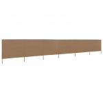 vidaXL Para-vento com 6 Painéis em Tecido 800x80cm Cinzento-acastanhado - 1845472161
