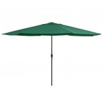 vidaXL Guarda-sol de Jardim com Poste de Metal 390 cm Verde - 3226810031