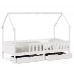 vidaXL Estrutura de Cama Infantil com Gavetas 80x200 cm Pinho Maciço - 3182746185