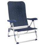 Solmar Cadeira de Praia de Alumínio Reclinável Reforçada Brilho Azul Aremar