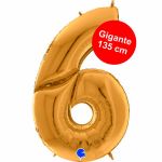 Grabo Balão Foil Gigante 64" nº 6 Ouro 1 un.
