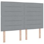 vidaXL Cabeceira Design Linhas Cinzento Claro 160 cm Tecido - 2915848496