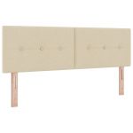 vidaXL Cabeceira com Botões Estofados Creme 160 cm em Tecido - 3181160423
