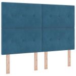 vidaXL Cabeceira Botão Almofadado Azul Escuro 160 cm Veludo - 361875054