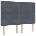 vidaXL Cabeceira com Botões Acolchoados Cinza Escuro 160 cm Veludo - 2348110797